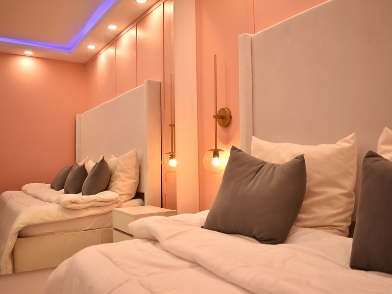 Habitación de transmisión, en rosa