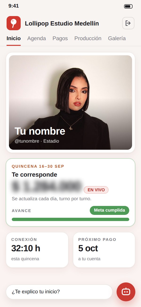 Portal de la creadora en el celular